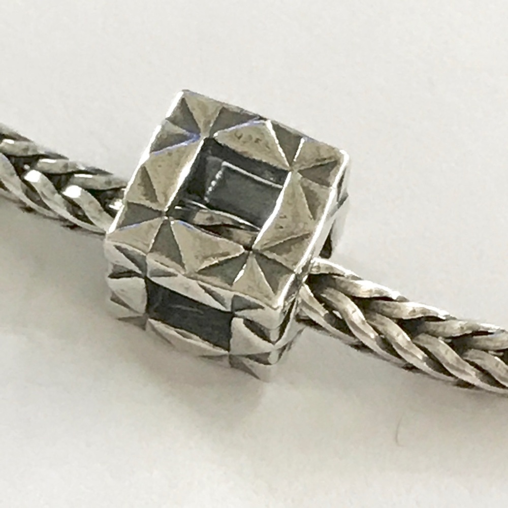 Trollbeads Sterling Silver Faceted Cube Charm